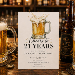 Convite de Aniversário de 21 Anos Cheers