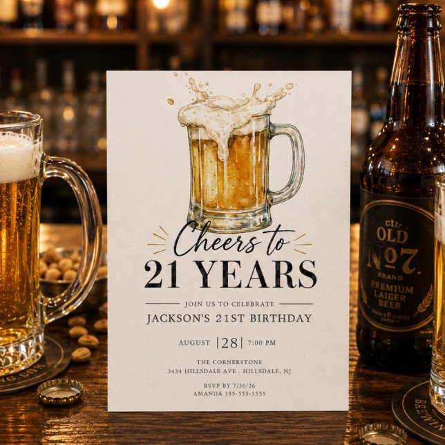 Convite de Aniversário de 21 Anos Cheers (Criador carregado)