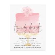 Convite de Aniversário de 21 Anos com Fonte de Bol