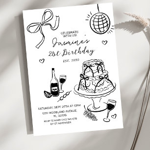 Convite de aniversário de 21 anos da Black Bow Par