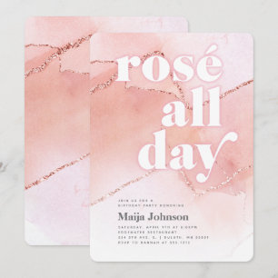 Convite de Aniversário de 21 anos Rosé All Day