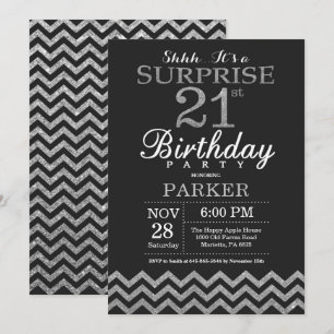 Convite de Aniversário de 21 anos Surpresa com Bri