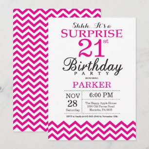 Convite de Aniversário de 21 anos Surpresa com Che