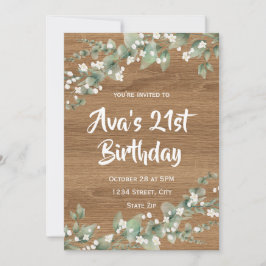 Convite de Aniversário de 21 anos – Vegetação Rúst