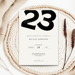 Convite de Aniversário de 23 anos Minimalista - Ti
