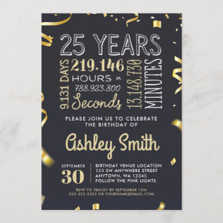 Convite de Aniversário de 25 - 25 Anos de Segundos