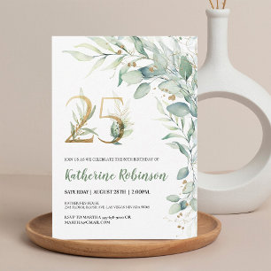 Convite de Aniversário de 25 Anos Chic para Ela