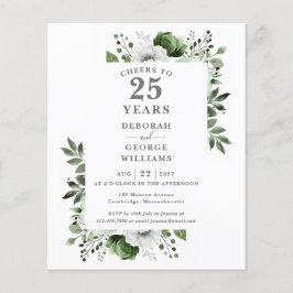 Convite de Aniversário de 25 Anos com Orçamento pa