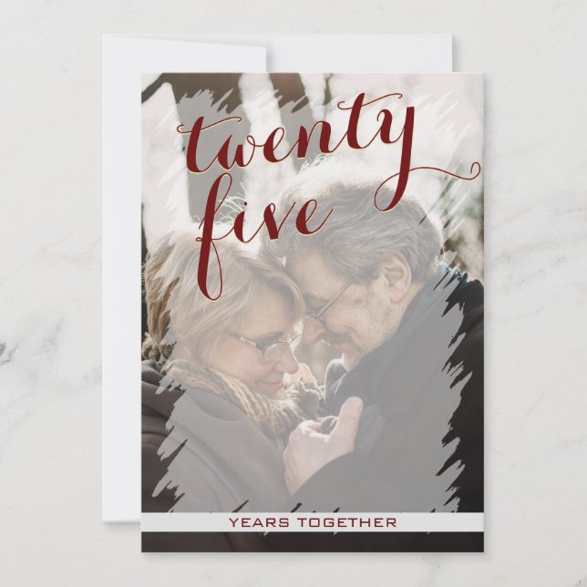 Convite de Aniversário de 25 Anos de Casamento Mod (Frente)