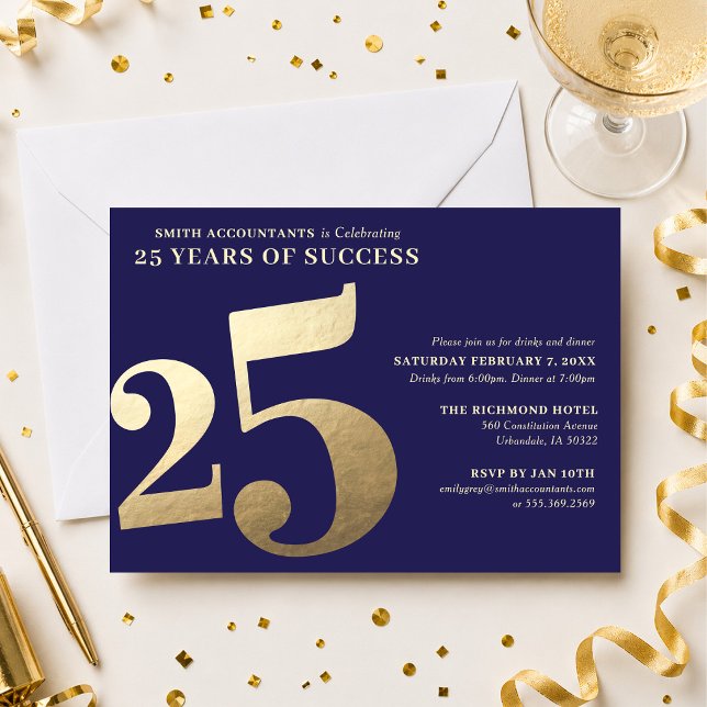 Convite de Aniversário de 25 Anos de Negócios (Criador carregado)