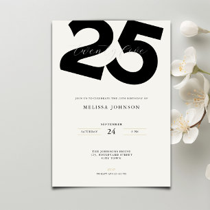 Convite de Aniversário de 25 Anos Elegante - Estil