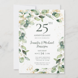 Convite de Aniversário de 25 anos Eucalyptus
