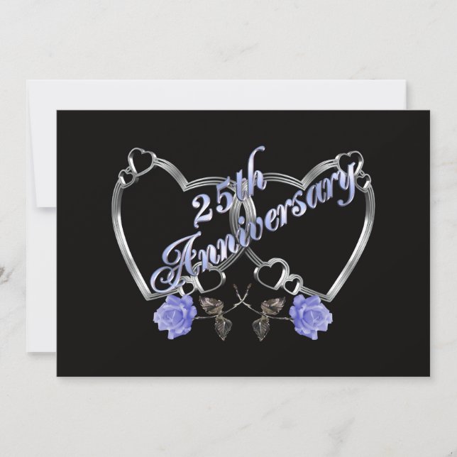 Convite de aniversário de 25 anos festa de prata r (Frente)