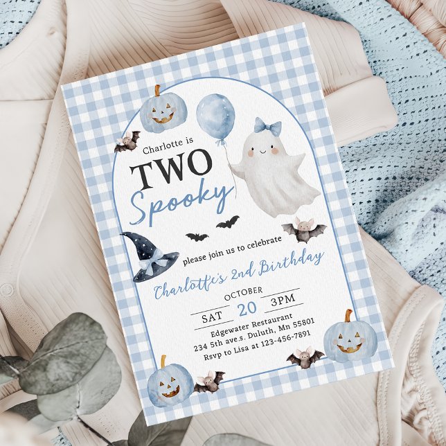 Convite de Aniversário de 2 anos com Dois Fantasma (Criador carregado)