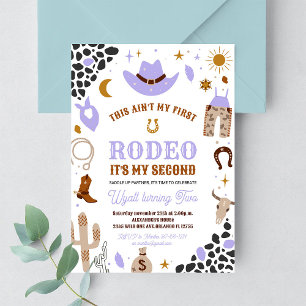 Convite de Aniversário de 2 Anos Cowgirl Meu Segun