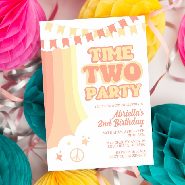 Convite de Aniversário de 2 anos da Festa Retro Ti (Criador carregado)