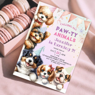 Convite de Aniversário de 2 anos da Menina Festa d