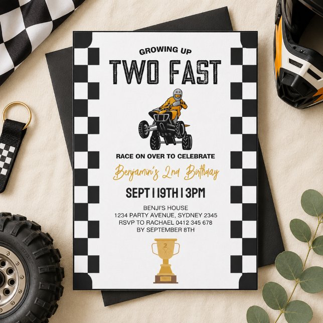 Convite de Aniversário de 2 anos de ATV Quad 4 Whe (Criador carregado)