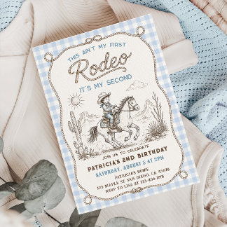 Convite de Aniversário de 2 anos de Cowboy Western