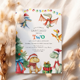 Convite de Aniversário de 2 Anos de Dinossauro par