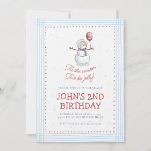 Convite de Aniversário de 2 anos do Boneco de Neve