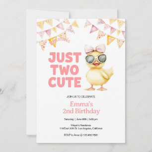 Convite de Aniversário de 2 anos do Pato Amarelo