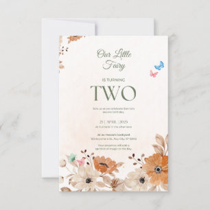 Convite de Aniversário de 2 anos Especial Floral A