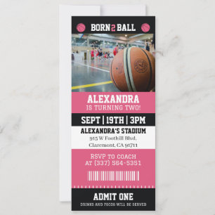 Convite de Aniversário de 2 anos Festa de Basquete