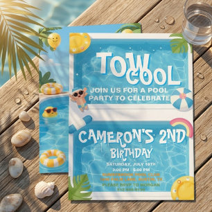 Convite de Aniversário de 2 Anos Festa na Piscina