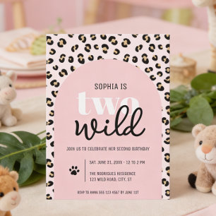 Convite de Aniversário de 2 anos Girl Two Wild