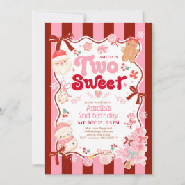 Convite de Aniversário de 2 anos Natal Two Sweet