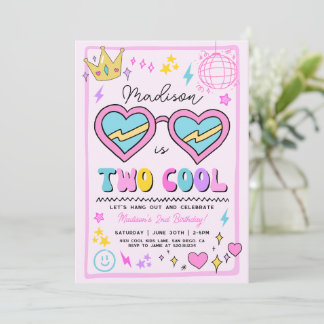 Convite de Aniversário de 2 Anos Óculos de Sol Two