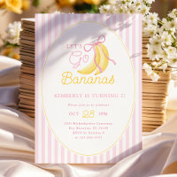 Convite de Aniversário de 2 anos Pink Bananas