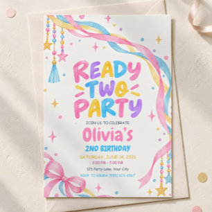 Convite de Aniversário de 2 anos Ready Two Party