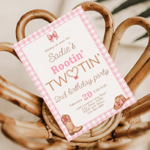 Convite de aniversário de 2 anos Rootin Twotin Rod