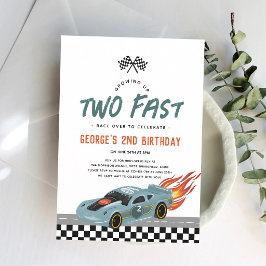 Convite de Aniversário de 2 Anos Two Fast Hot Rod