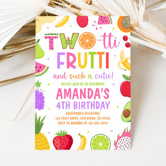Convite de Aniversário de 2 anos Two-tti Frutti