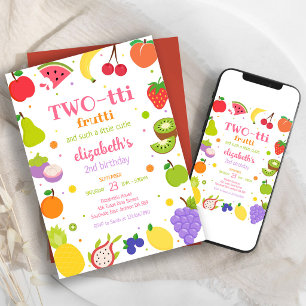 Convite de Aniversário de 2 anos Two-tti Frutti Fr