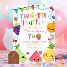 Convite de Aniversário de 2 anos Twotti Frutti