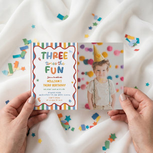 Convite de Aniversário de 3º Chapéu Três Vezes o F