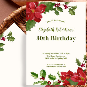 Convite de Aniversário de 30 anos com Flora Elegan