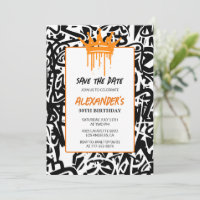 Convite de aniversário de 30 anos com grafite Salv