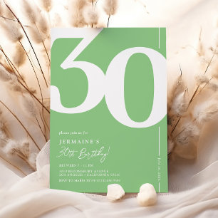 Convite de Aniversário de 30 anos com Serif Modern