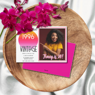 Convite de Aniversário de 30 anos com Sol Retro Ro