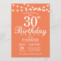Convite de Aniversário de 30 anos Coral