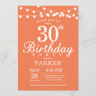 Convite de Aniversário de 30 anos Coral