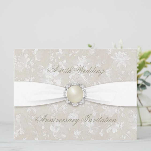 Convite de Aniversário de 30 Anos de Casamento Dam (Em pé/Frente)