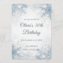 Convite de Aniversário de 30 anos de Inverno Elega
