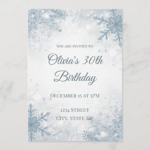 Convite de Aniversário de 30 anos de Inverno Elega