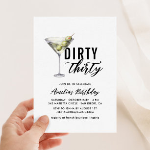 Convite de Aniversário de 30 anos Dirty Thirty Mar